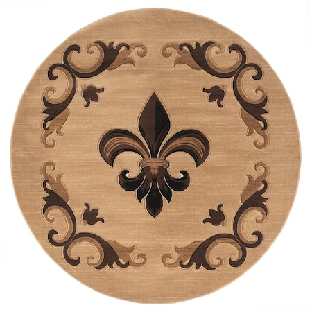 United Weavers Of America 7 ft. 10 in. Bristol Barnsley Beige Round Rug 2050 11726 88R